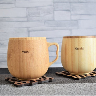 岳中爽果　マックカップ 名入れ・ペア】竹からできたカフェオレマグ/ 2~3週間後にお届け可能